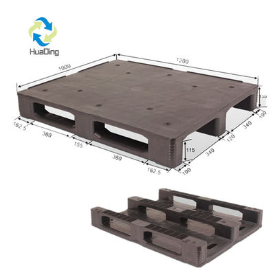 1200*1000*150mm EU Type 3-Runners Closed Deck Plastic Pallet with Steel Rackable Load 1T