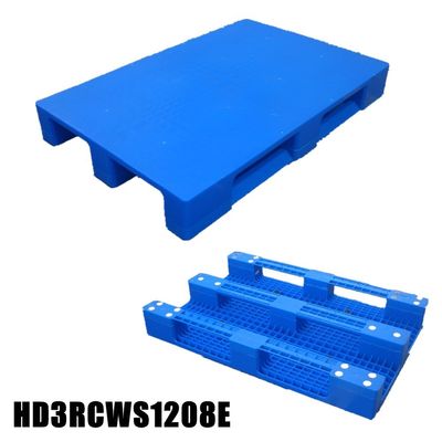 Hygienic 3 Runner Plastic Pallet Reinforced Flat Racking for Racking Load of 1200 kg