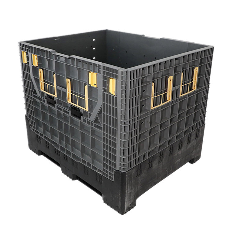 Grey and Black Foldable Large Container for Heavy Duty Industry Storage Solutions